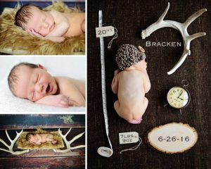 Newborn pictures, Ft. Wayne newborn photographer, newborn pictures with antlers