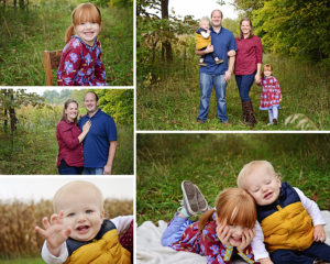 Fall family outdoor pictures, family of 4 pictures, Columbia City Photographer